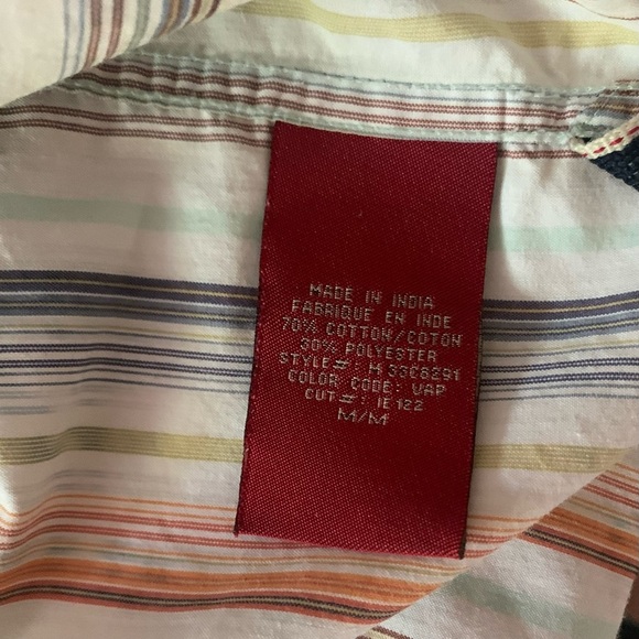 Vintage Guess Vibrant Blue and Orange Blouse with Striking Stripes - Picture 3 of 4